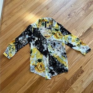 Floral Work blouse button up top